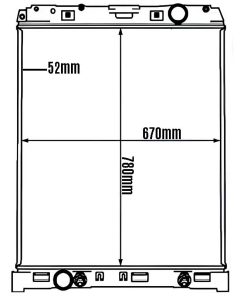 RADIADOR COMPLETO 780x670x52 MERCEDES-BENZ AXOR 1823 1933 2523 2528 02 a 07