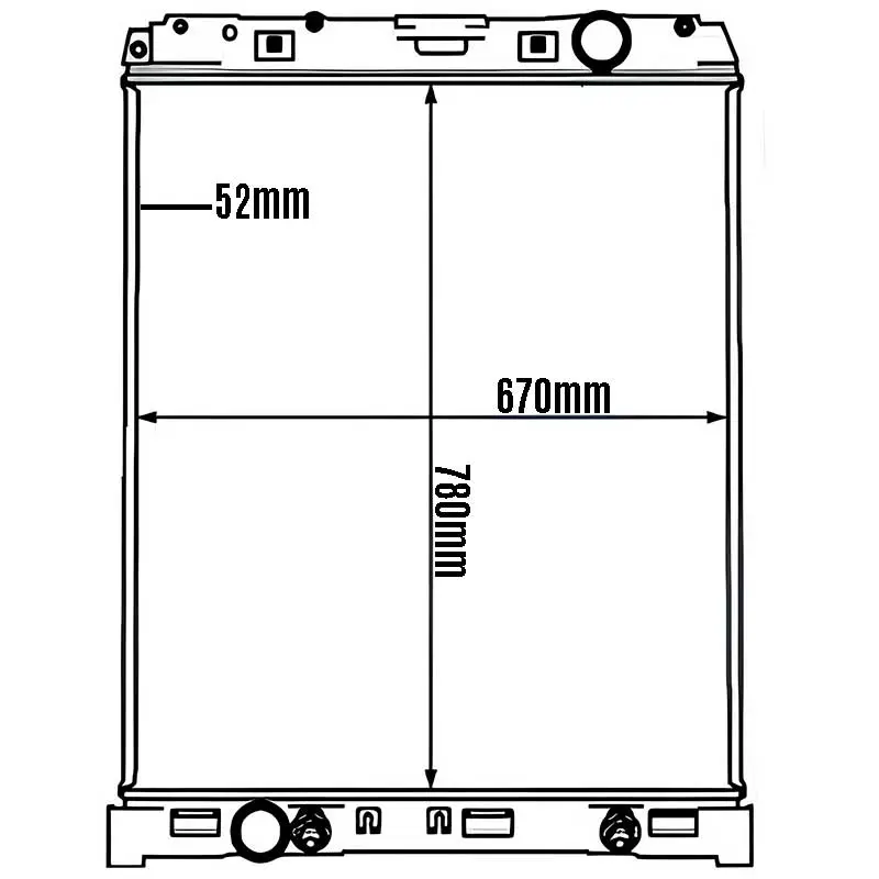 RADIADOR COMPLETO 780x670x52 MERCEDES-BENZ AXOR 1823 1933 2523 2528 02 a 07