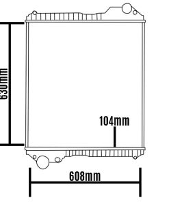 RADIADOR D'ÁGUA COMPLETO 630x608x104 VALTRA BH180 BH185 BH205 BH210 2105948 83627900