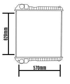 RADIADOR D'ÁGUA COMPLETO 570x620 VOLVO BL60B BL61 BL70 BL70B BL71B 17224502 11886551