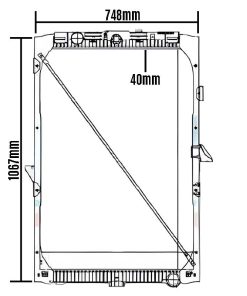 RADIADOR COMPLETO 1067x748x4 DAF XF105 COM LATERAL 2013 a 20 1692332