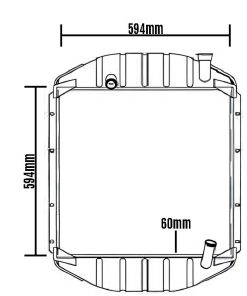RADIADOR COMPLETO 585x594x60 MERCEDES-BENZ 1113 1313 1513 2013 2213 70 A 92