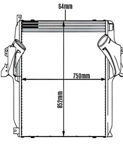 INTERCOOLER 750x852x64mm MERCEDES-BENZ ACTROS 2546 2646 4844 12 a 19