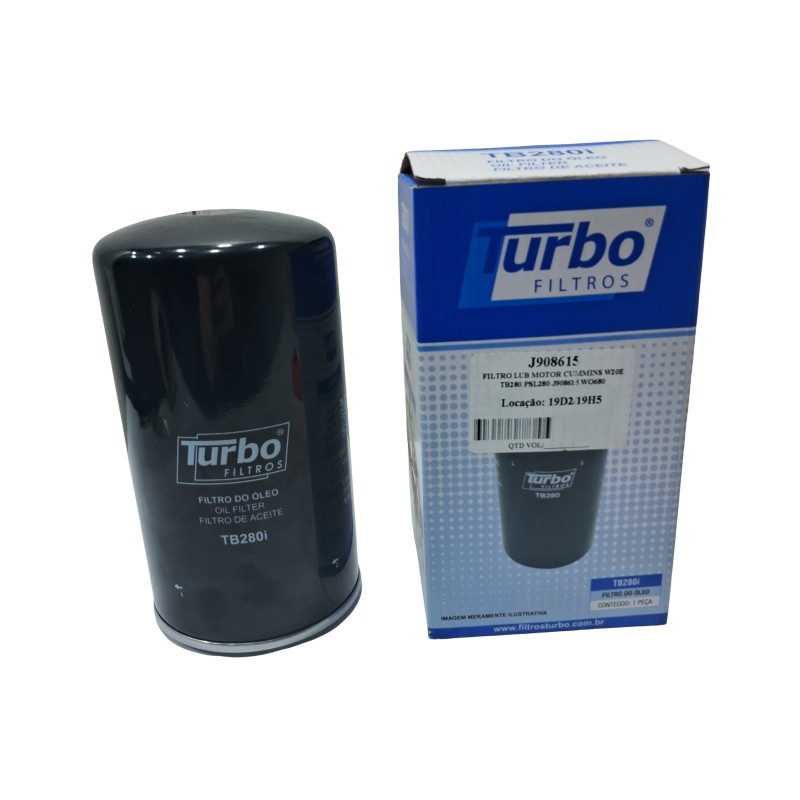FILTRO LUBRIFICANTE MOTOR CUMMINS W20E TB280 PSL280 J908615 WO680